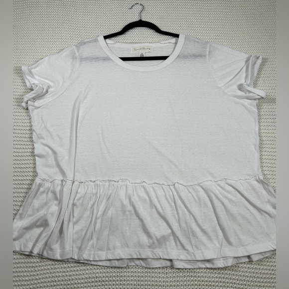 French Laundry White Flutter Sleeve Ruffled Blouse. Size 2X - Picture 4 of 8